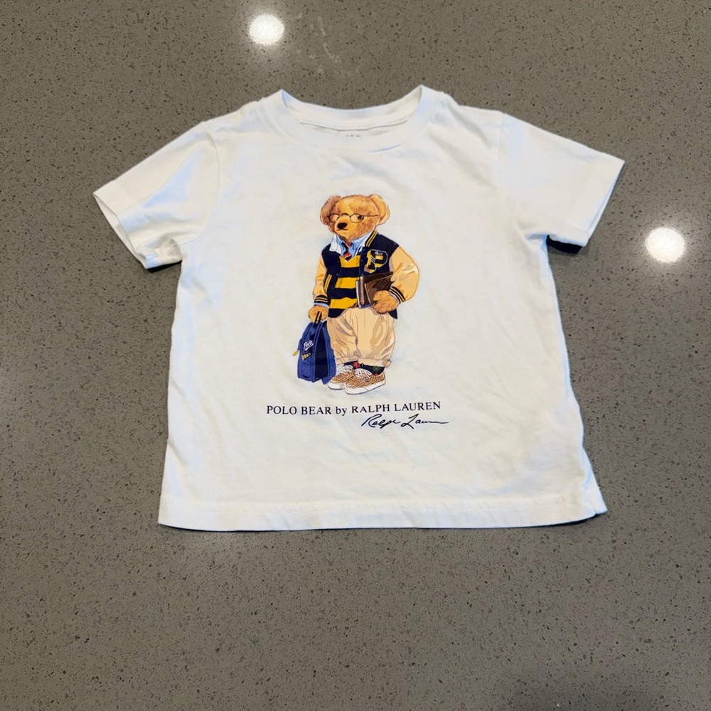 Ralph Lauren Kids White Polo Bear Tee